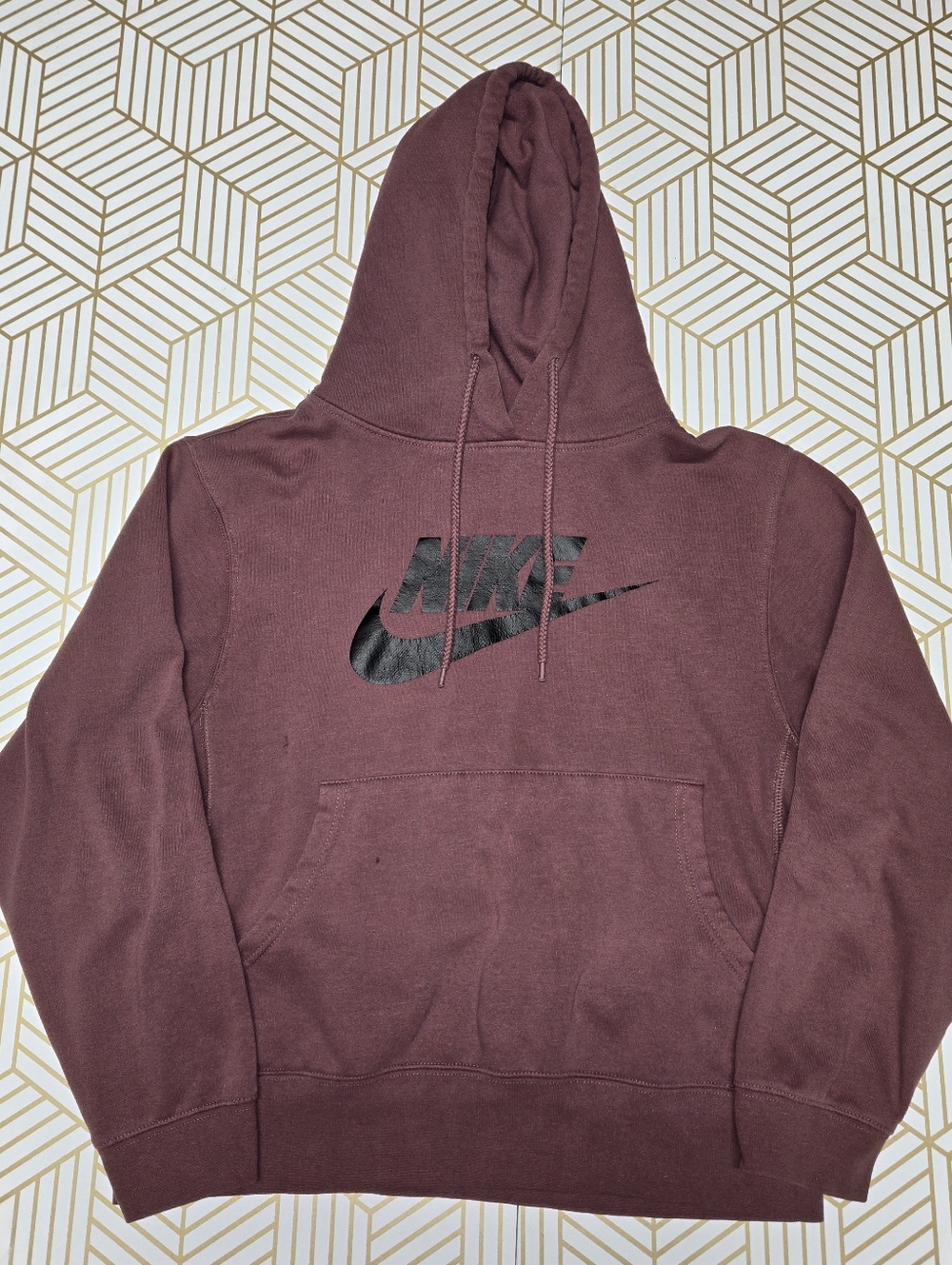Reflex Nike burgundy hoodie with black swoosh Size L Streetwear
